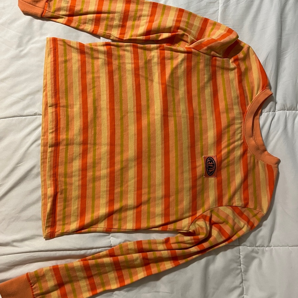 Striped Orange and Yellow Long Sleeve Shirt